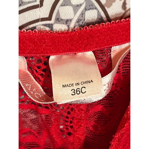 Red Lace Floral Bustier Camisole Top Lingerie - Picture 7 of 8